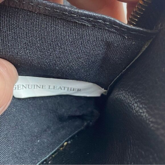 Silpada Zip Around Wristlet Black Leather With Cow Fur Accent - Picture 8 of 15